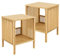 [en.casa] Beistelltisch 2er Set Varde Wohnzimmertisch 50 x 39 x 33 cm Nachttisch Sofatisch Nebentisch Kaffeetisch mit Ablagefach Bambus Naturfarben