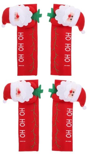 Angoily 2sets Unique Christmas Kitchen Supplies Fridge Handle Cover Decorative and Protective 2pcs*2