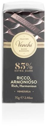 Venchi - Kit di 6 Tavolette Extra Fondenti 85%, 420 g - Senza Glutine - Vegano - Idea Regalo