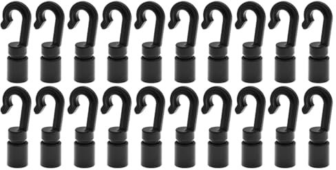 Sarini 20pcs Bungee Cord End Hooks Shock Cord End Hooks Kayak Bungee Hooks Bungee Cord Hooks For Hanging Bungee Cords Kayak Boat Canoe Accessories
