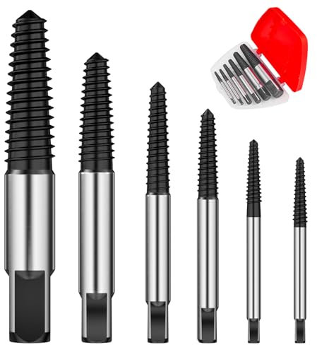 Lixiluxia 6 Pezzi Estrattore Viti Danneggiate, Estrattori Per Viti Spanate, Screw Extractor, Estrattori Sinistro, per Rimuovere Tubi danneggiati, er Prigioniere, Bulloni, Bloccate, Spanate, 4-25 mm