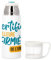 Bouteille thermo en Inox avec Tasse Intégrée - Certifiée meilleure Infirmiere de l'univers Hopital Medecine - 350ml - Bouteille Isotherme