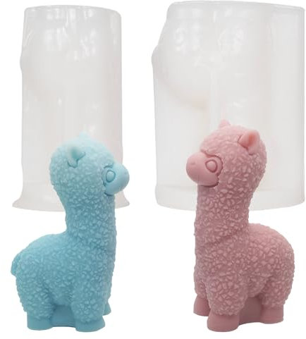 Alpaka Silikonform, 2 Stück 3D Alpaka Silikonform Kerzenform Alpaka, 3D Schaf Kerzenform Silikon für Geschenk Handwerk,für DIY Seife Gips und Sojawachs Kerzen