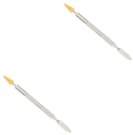 Lurrose 2 Stück Mehrzweck Ölkantenstift Kleber Heißwachs Set Empfindlicher Nagellack Wachs Spatel Locher Werkzeug Nagelpflege Set Nagelset Gürtel Locher Nagelhaut
