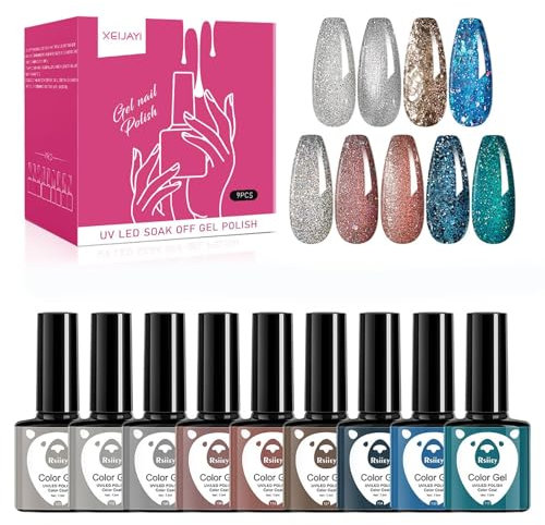 GZSYY UV Nagellack Gel Nagellack Glitzer 9PCS Gellack UV