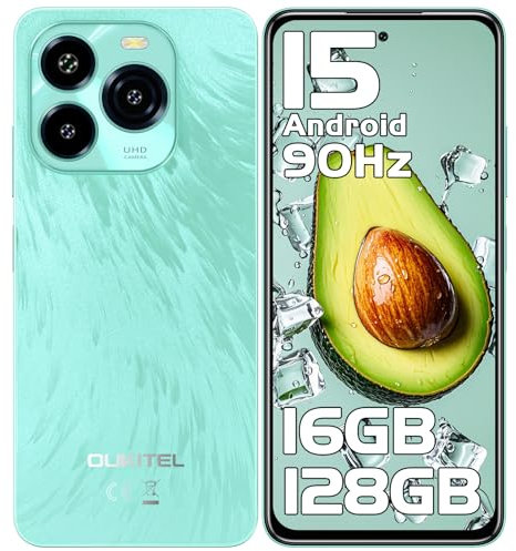 OUKITEL C65 Smartphone Android 15, 6.7 HD+ 90Hz Écran, 16GB+128GB/1TB Telephone Portable Pas Cher, 50MP Téléphone, 5150mAh, 4G Dual SIM/Fingerprint/OTG/Prise 3.5mm/3 Card Slots