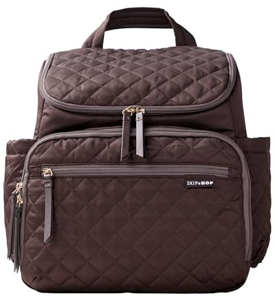 Skip Hop FORMA Multifunktions-Wickelrucksack für Babys mit Wickelunterlage und Kinderwagenhalterung, Schokoladenbraun, schokoladenbraun