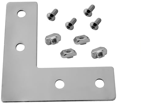 KLAK 40 - Verbinderplatte - L - 110x110mm Aussen L-Schnekel Flachverbinder 40x40 Aluprofil - 4 Stück inkl. Verschraubung