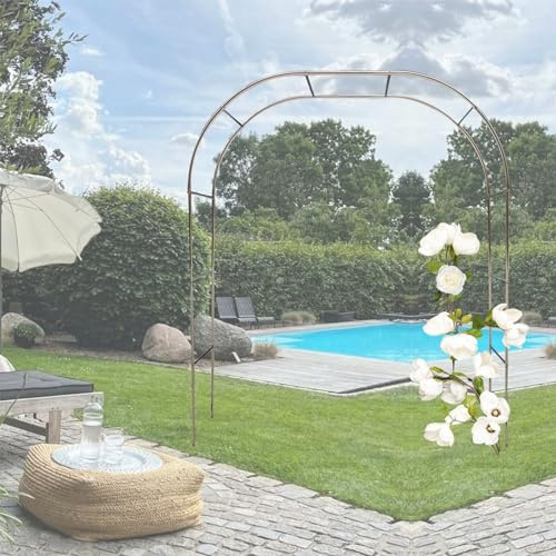 Générique Arche de Jardin en Acier Inoxydable épais – Tonnelle de Mariage extérieure/intérieure de 4 m pour Plantes grimpantes, décoration en métal Durable (Taille : 4 x 2,4 m, Couleur : 25 mm)