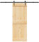 Puraday Porte coulissante moderne en bois - Pour salon ou chambre à coucher - Design peu encombrant - Marron et noir - 80 x 210 cm