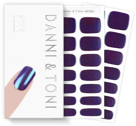 DANNI & TONI Halb ausgehärtete Gel Nagelfolien (Wine Flash) Chrom-Effekt uv Gel Nagelfolie Nagelsticker Nageldesign Selbstklebend Wraps 28 Aufkleber