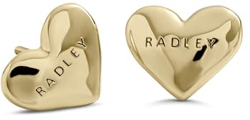 Radley 18ct Gold Plated Hammered Heart Earrings