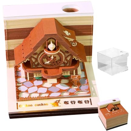 2026 3D Calendar - Creative Time Calendar | Tear Off 3D Paper Desk Calendars With Acrylic Cover | Home Notebooks For Bedroom Housewarming Apartment Travel Dormitory Nursery Offices School