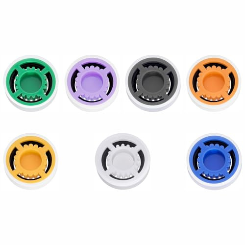 7 Stück Duschkopf-Durchflussbegrenzer, Wasserdurchflussbegrenzer, POM-Wasserdurchflusssparer, Adapter 0 ℃ - 90 ℃ für feste Duschkopf, Handbrause (Gelb + Weiß + Blau + Grün + Lila + Grau + Orange)