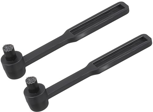 WESIEVYA 2 Stück Stylus Cleaner Nadelreinigungsbürste für Plattenspieler mit Nylonborsten aus Kunststoff Sichere und Effiziente Reinigung der Schallplattennadeln Schwarz