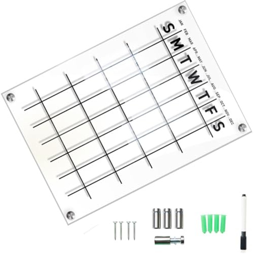 WRITWAA Abwischbare Whiteboard Tafel aus Acryl mit Whiteboard Marker Modernes Türschild für Zuhause zur Wochenplanung und Notizen im Büro oder Geschäft