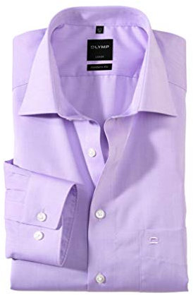 OLYMP Herren Hemd Modern Fit Langarm- Violett - Gr. L, 41, 53 flieder