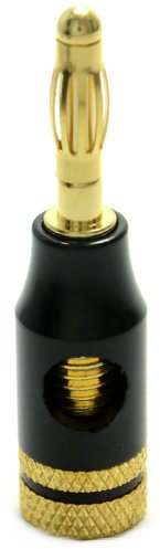kenable 4mm Banana Plug Connectors for Speaker Cable Gold Plated Screw Clamp 6mm Max Black