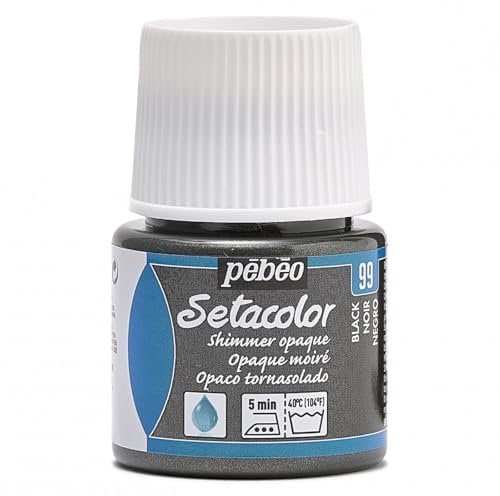 Pébéo 295099 Setacolor Opaco tornasolado - Pintura para Tela (45 ml, Color 99), Color Negro