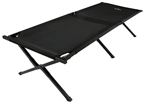 TETON Sports Adventurer Campingbett Limited Edition mit patentiertem Schwenkarm Erwachsene, schwarz, Camp Cot | 75.5 x 25