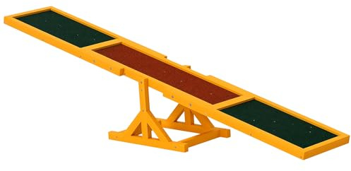 PawHut – Altalena Basculante per Allenamento Agility Animali Domestici Cani in Legno di Abete Antiscivolo 180 × 30 × 30cm