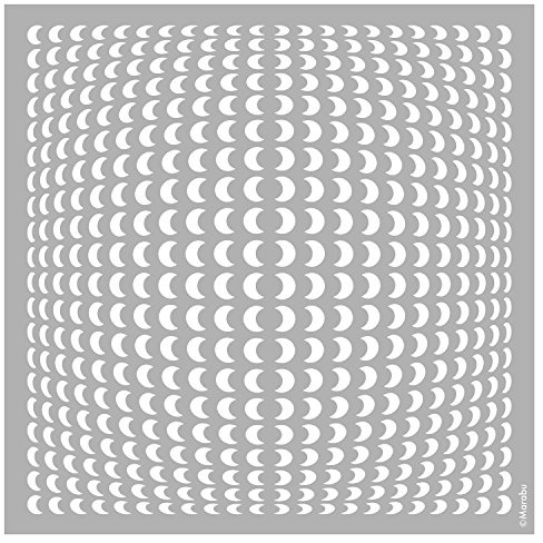 Marabu Schablone Half Moon Pattern, ca. 33 x 33 cm | lasergeschnittene, strapazierfähige Schablone, PVC frei, zur Anwendung auf Wänden, Möbeln und Textilien