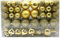 Geschenkestadl 101 Stück Christbaumschmuck Kugeln und Baumspitze 100 Metallhaken, Gold, Ø 3 cm, Ø 6 cm, Ø 4 cm