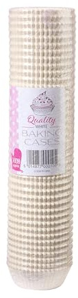 Caterpack 1000 Pack White Cupcake and Muffin Cases – Food Grade Siliconised Greaseproof Paper, 45mm Base x 25mm Height, for Home Baking, Catering, Events and Parties