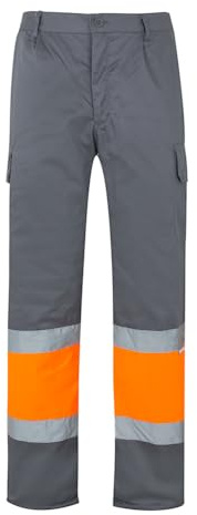 VELILLA Herren 157_08/19_s Arbeitshose, Grau und Neonorange, S