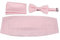 Herren-Kummerbund aus gewebtem Satin, vorgebundene Fliege, Einstecktuch, viele einfarbige Farben erhältlich, Brautschmuck Pink, Einheitsgröße