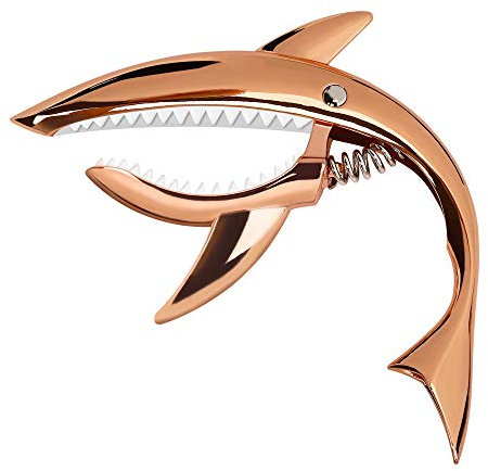 Kapodaster Hai Gitarre Kapodaster Zinklegierung Kapo für Akustik- und E-Gitarren, Ukulele, Banjo, Mandolinen, Bass (Roségold)