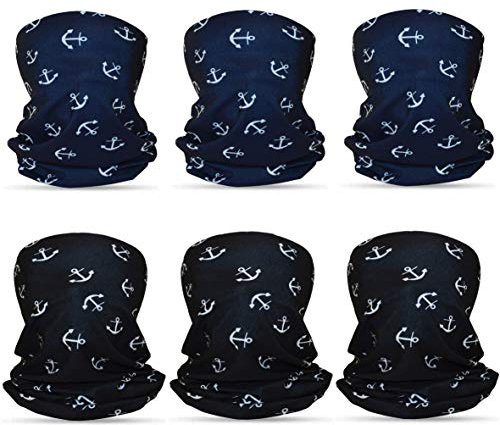 6-Stück Nahtlose Bandanas Multifunktionstuch Schlauchschal Elastisch Stirnband Gesichtsschutztuch Kopfbedeckung für Yoga Laufen Fahrrad Wandern Radfahren Motorradfahren (6er-Set / Kombination -02#)