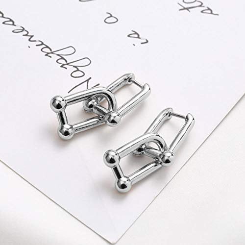 Ohrstecker Ohrring Damen 925 Sterling Silber Oval Creolen Damen Creolen Schmuck-Silber_Farbe