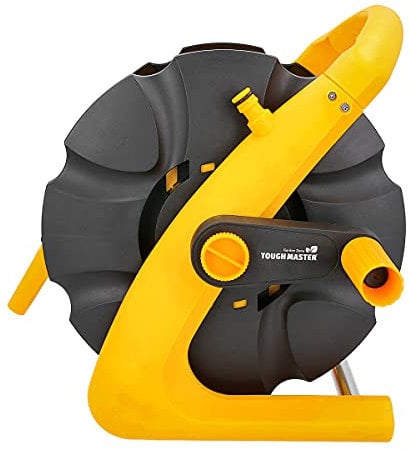 TOUGH MASTER Wall-Mounted 20M Durable Retractable Garden Hose Reel Automatic Lightweight Hose Reel with Integrated Anti-Kink Hose Guide Return UV-Resistant, TM-HRS20M