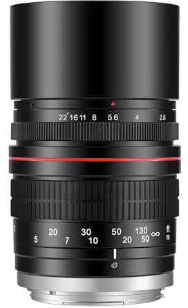 JINTU 135mm f/2.8 Teleobiettivo Obiettivo fotocamera ELF UMC ritratto compatibile con Canon EOS 4000D 2000D 550D 450D 650D 90D 80D 70D 60D 5D MARK III 7D II T5 T5I T6I T7 T7I 1000D 1100D 1200D