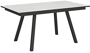 Itamoby, Ausziehbarer Tisch Mirhi Weiß Esche 90 x 160 verlängert 220