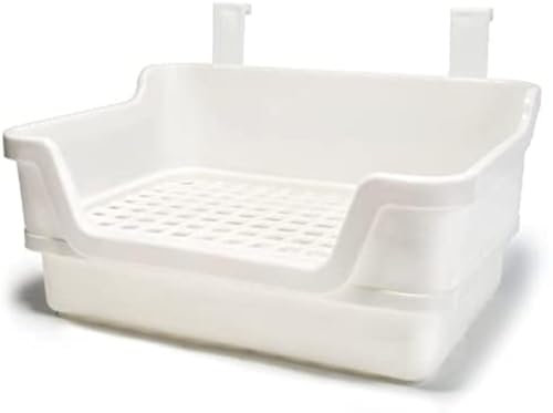 Misyue Large Rabbit Litter Box Toilet Box and Bigger Pet Pan for Adult Guinea Pigs, Chinchilla, Ferret, Galesaur, Small Animals (Beige)