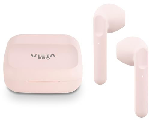 Vieta Pro - Auriculares Track 2 con Bluetooth 5.0, True Wireless, micrófono, Touch Control, autonomía de 20h, Color Rosa