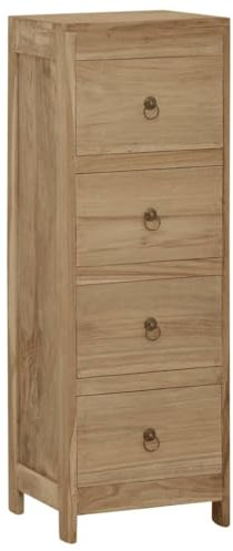 vidaXL Kommode Schubladenschrank Sideboard Schrank Mehrzweckschrank Aufbewahrungsschrank Beistellschrank Schubladenkommode 30x30x90 cm Massivholz Teak