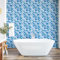 ABAKUHAUS marocain Papier peint autocollant pour la maison, Motif mosaïque, Accent de salon et de cuisine auto-adhésif, 33 cm x 250 cm, Bleu pâle
