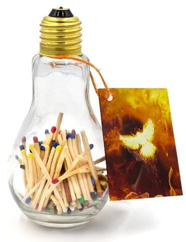 Woodabrix Safety Matches in a Glass Container, Decorative and Functional Matches in a Unique Holder, Waterproof, Contains Striker
