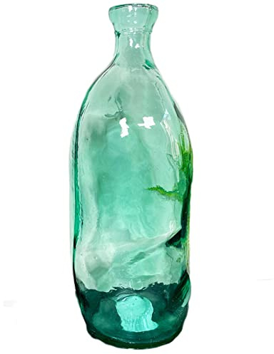 Recycled Glass Bottle Vase Tall 36cm Clear Transparent Balloon Flower Decoration