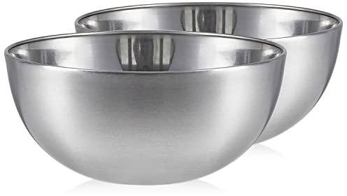 Pullmer Küchenschüssel 2er Set aus Edelstahl, ideal als Müslischale, Salatschüssel, Rührschüssel, Servierschüssel, Schüssel rund, lebensmittelecht und spülmaschinengeeignet (Ø 24 cm)
