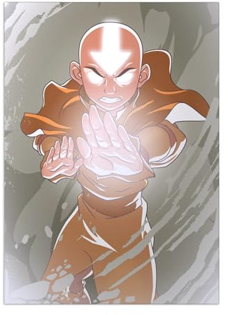 Displate - Metallposter - Magnet-Montage - Avatar: The Last Airbender - Illustrations - Aang The Airbender - Größe M - 32x45cm Matt