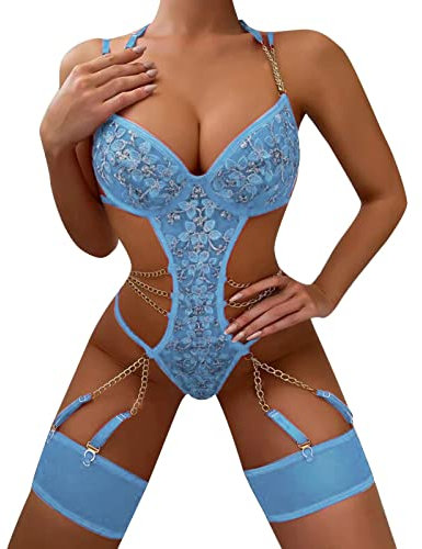 Rrunsv Damen Dessous Sexy UnterwäSche Latex Dessous Unterwäsche Schwarze Unterwäsche Größe Baby Puppe Unterhose Sexy-Set BH Sleepware Plus Schöne Dessous Damen Sexy Erotische Nachthemden für Sex p11