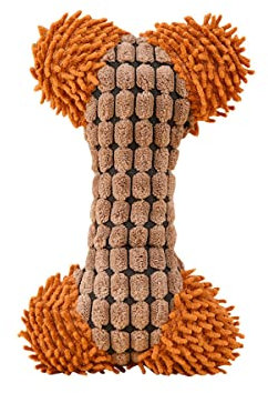 Fouriding Knochen Plüsch Hundespielzeug 3 Packs, Spaß Interessantes Hundespielzeug Weich Quietschend Kauen Spielen Schnelles Essen Interaktives Spielzeug