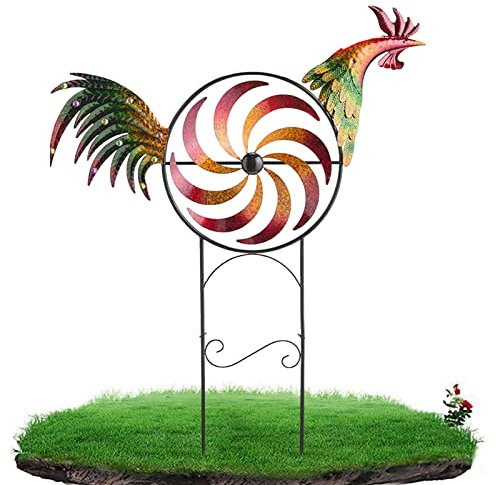 Hahn Windmühle Garten Dekor, Hahn Windrad Dekor Entworfen mit ABS Material, Huhn Windmühlen Geeignet für Terrassen, Hinterhöfe, Rasen, Gärten, Wege, Gehwege
