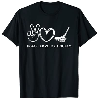 Peace, Love Eishockey Retro Eishockey Liebhaber T-Shirt