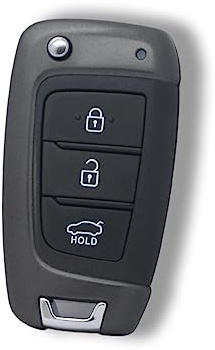 SEGADEN Replacement Key Shell Compatible with Hyundai Accent Elantra Kona Veloster 3 Button Keyless Entry Flip Remote Key Case Fob PG185A