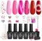 Beetles Gel Nail Polish 6 Colors Pink Rose Red Glitter Cat Eye Gel Polish Fall in Love-Kollektion mit Herz-Überlack Pearl Rhinestones Lips Sequins Cat Eye Magnets Valentinstag Serie Nagellack
